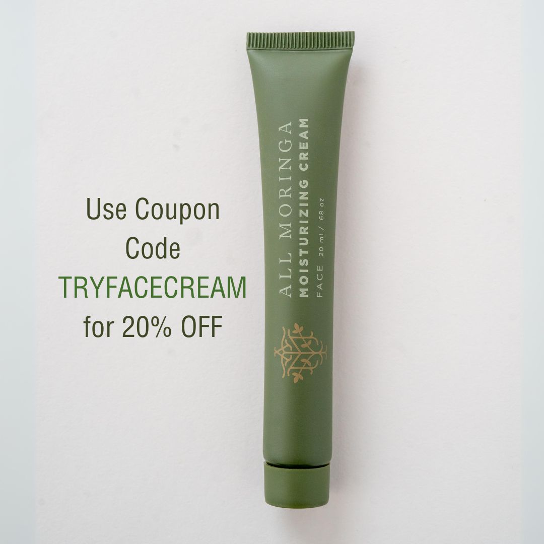 All Natural Moringa Face Cream – Lightweight Moisturizer for Sensitive Skin – Hydrating & Nourishing Formula