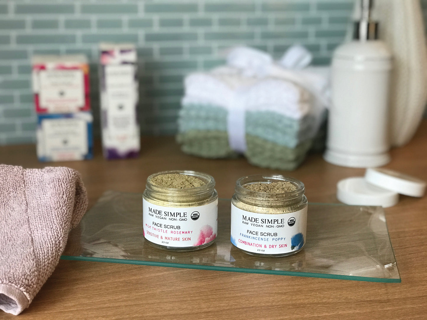Frankincense Poppy Seed Face Scrub for Combination/Dry Skin - Certified Organic, Vegan & Cruelty-free